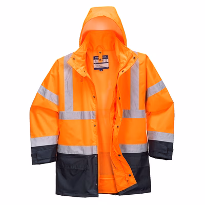 Immagine di Giacca executive 5 in 1 alta visibilità PORTWEST S768 colore arancione/blu navy taglia XXXXL