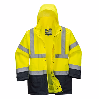 Immagine di Giacca executive 5 in 1 alta visibilità PORTWEST S768 colore giallo/blu navy taglia XS