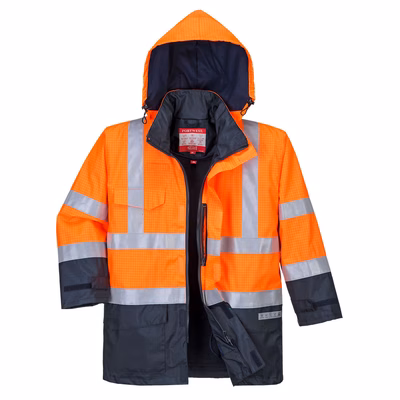 Immagine di Giacca bizflame rain multinorma hi-vis PORTWEST S779 colore arancione/blu navy taglia L