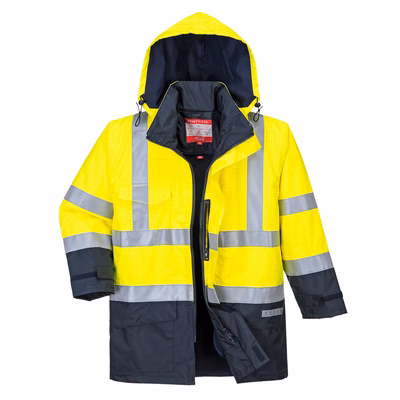 Immagine di Giacca bizflame rain multinorma hi-vis PORTWEST S779 colore giallo/blu navy taglia XXXL