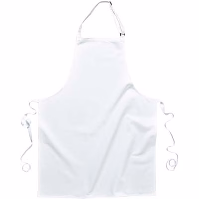Immagine di Grembiule in policotton con bretelle colore bianco
