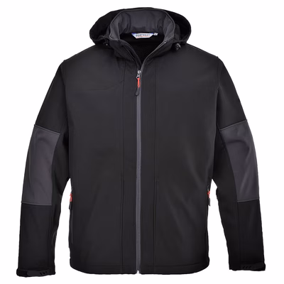 Immagine di Softshell con cappuccio (3l) PORTWEST TK53 colore nero taglia L