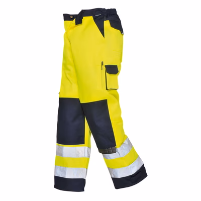 Immagine di Pantaloni lyon hi-vis bicolori PORTWEST TX51 colore giallo/blu navy taglia S