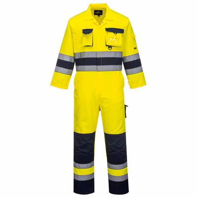 Immagine di Tuta nantes hi-vis PORTWEST TX55 colore giallo/blu navy taglia L