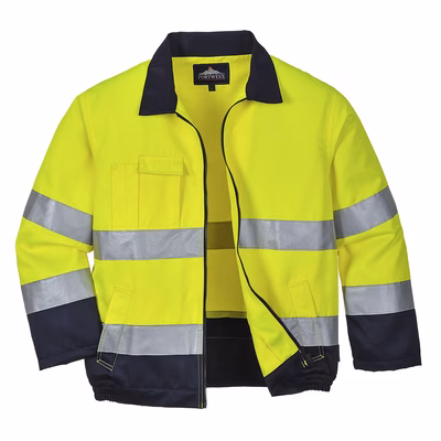 Immagine di Giacca madrid hi-vis PORTWEST TX70 colore giallo/blu navy taglia L