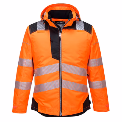 Immagine di Giacca invernale alta visibilità PORTWEST PW3 colore arancione/nero taglia XXXXL