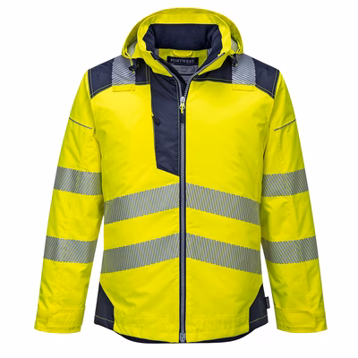 Immagine di Giacca invernale alta visibilità PORTWEST PW3 colore giallo/blu navy taglia M