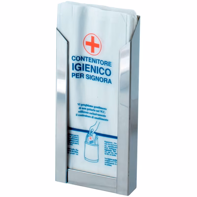 Immagine di Dispenser sacchetti igienici per signora inox lucido MARPLAST 531 INOX senza serratura montag.a muro