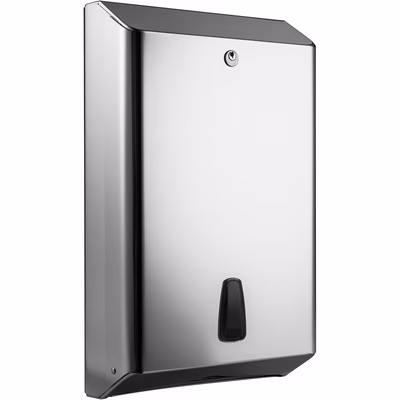 Immagine di Dispenser carta asciugamani piegata a "C" o "Z" inox lucido MARPLAST TOWELINOX montaggio a muro