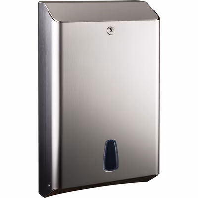 Immagine di Dispenser carta asciugamani piegata a "C" o "Z" inox satinato MARPLAST TOWELINOX montaggio a muro