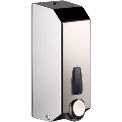 Immagine di Dispenser inox lucido MARPLAST PUSH FOAM C/BV X FOAMINOX sapone schiuma a cartuccia montaggio a muro