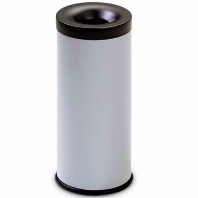 Immagine di Cestino gettacarte MARPLAST FIREBIN 25 autoestinguente da 25 litri lamiera verniciata colore grigio