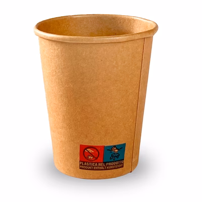 Immagine di Bicchieri in cartoncino avana con laminazione in polietilene (PE) 118 ml (4oz)