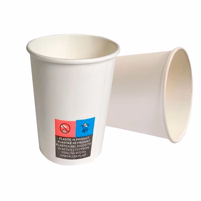 Immagine di Bicchieri in carta da caffè per bevande calde e fredde 2,5 oz/75 ml colore bianco