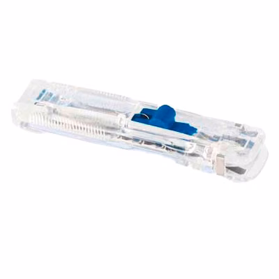 Immagine di Macchinetta fermafogli tascabile misura piccola cm 9,5x1,8/2,0 - fermagli esclusi