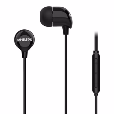 Immagine di Auricolari con filo Nero PHILIPS CUFFIE in-ear CABLATE CON MICROFONO - NERO TAE2146BK/00