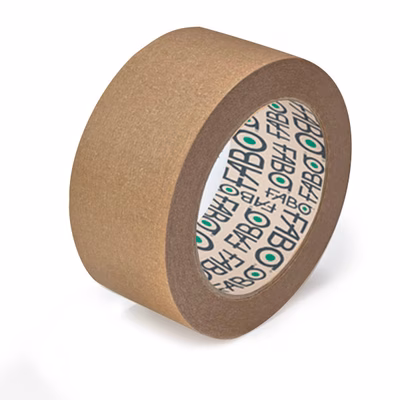 Immagine di Nastro da imballo adesivo hot melt FABO in carta avana low noise mm 50x50 m