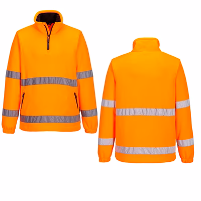 Immagine di Pile hi-vis mezza zip PORTWEST F302 colore arancione taglia L