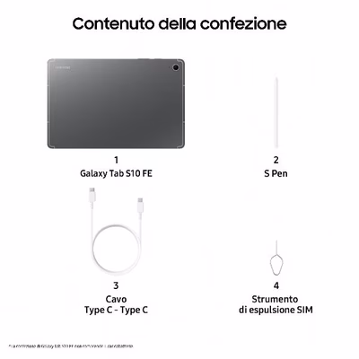 Immagine di Tablet 10.9" android 12 gb SAMSUNG GALAXY TAB S10 FE 12+256GB GRAY SM-X520NZAPEUE