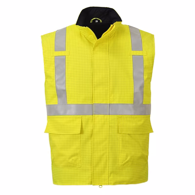 Immagine di Gilet imbottito antistatico fr bizflame rain hi-vis PORTWEST S776 colore giallo taglia M