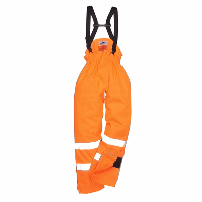 Immagine di Pantalone bizflame rain foderato multinorma hi-vis PORTWEST S781 colore arancione taglia XL