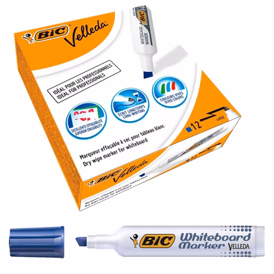 Immagine di Pennarello per lavagne bianche BIC VELLEDA 1791 punta scalpello colore blu