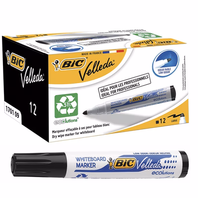 Immagine di Pennarello per lavagne bianche BIC VELLEDA 1701 punta tonda colore nero