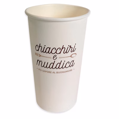Immagine di Bicchieri in cartoncino bianco con laminazione in polietilene (PE) 355 ml (12oz) - PERSONALIZZATI