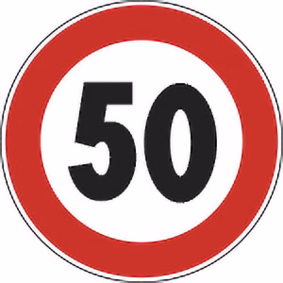 Immagine di Cartello segnalatore limite massimo di velocità 50 km/h - Ø 40 cm