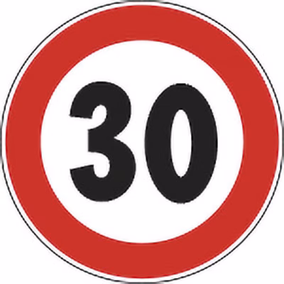Immagine di Cartello segnalatore limite massimo di velocità 30 km/h - Ø 40 cm