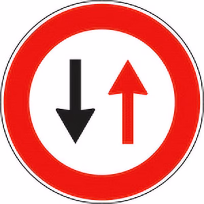 Immagine di Cartello segnalatore DARE PRECEDENZA NEI SENSI UNICI ALTERNATI - Ø 40 cm