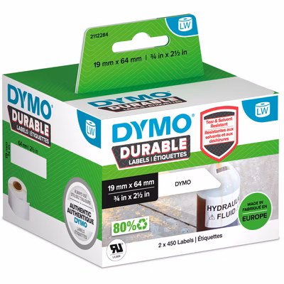 Immagine di Rotolo 450 etichette DYMO LABEL WRITER mm 19x64 bianco