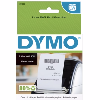 Immagine di Rotolo di carta termica DYMO LABEL WRITER mm 57x91 m