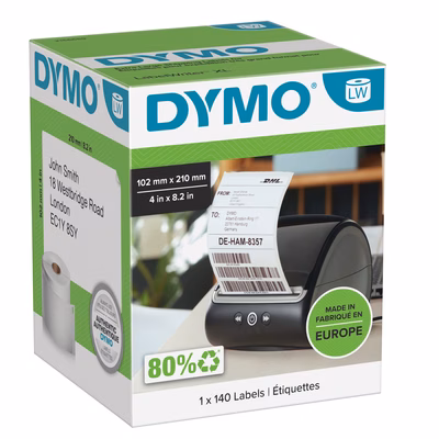 Immagine di Rotolo 140 etichette DYMO LABEL WRITER DHL mm 102x210 bianco