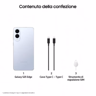 Immagine di Smartphone 512GB SAMSUNG GALAXY S25 EDGE 12GB+512GB TITANIUM ICYBLUE SM-S937BLBGEUE