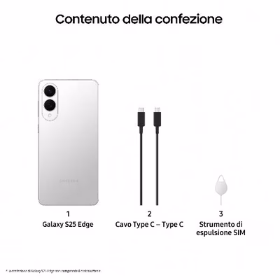 Immagine di Smartphone 256GB SAMSUNG GALAXY S25 EDGE 12GB+256GB TITANIUM SILVER SM-S937BZSDEUE