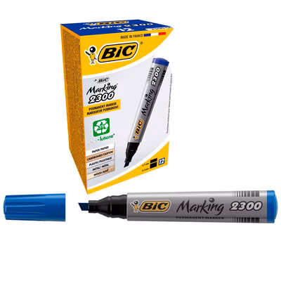 Immagine di Pennarello permanent BIC MARKING 2300 punta a scalpello colore blu