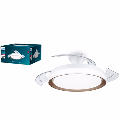 Immagine di Ventilatore da soffitto PHILIPS 929004081801 con luce LED integrata 4500 lm dimmerabile