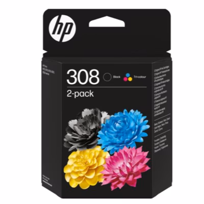 Immagine di Inkjet Multicolor (Colore + Nero) HP Confezione da 2 Cartucce di Inchiostro Nero/Tricro 6L6S6UE