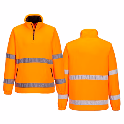 Immagine di Pile hi-vis mezza zip PORTWEST F302 colore arancione taglia XL