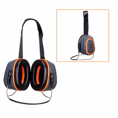 Immagine di Cuffia hv extreme per montaggio su elmetto PORTWEST PW78 colore grigio/arancione