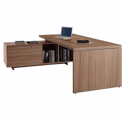 Immagine di Scrivania manageriale STYLE cm 195x170xH74 finitura ciliegio arabis