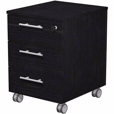 Immagine di Cassettiera STYLE cm (montata) cm 41,8x52xH61,5 finitura nero venato frassino