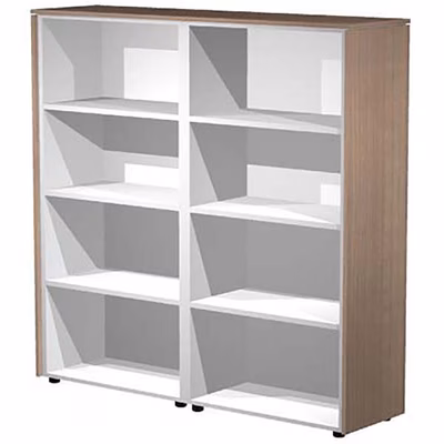 Immagine di Libreria doppia alta a giorno STYLE cm 162,8x43x158,2 strutt.grigio allum. finitura ciliegio arabis