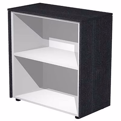 Immagine di Libreria singola bassa a giorno STYLE cm 82,8x43xH81,4 strutt.grigio allum. fin.nero venato frass.