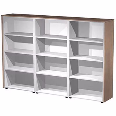 Immagine di Libreria tripla alta a giorno STYLE cm 242,8x43x158,2 strutt.grigio allum. finitura ciliegio arabis