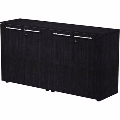 Immagine di Libreria doppia bassa c/ante batt. STYLE cm 162,8x43xH81,4 strutt.grigio allum. fin.nero ven.frass.