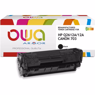 Immagine di Toner Laser rigenerato OWA HP Q2612A nero