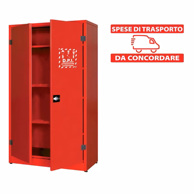 Immagine di Armadio metallico per attrezzature antincendio e DPI 2 ante cieche cm 185h (trasporto escluso)