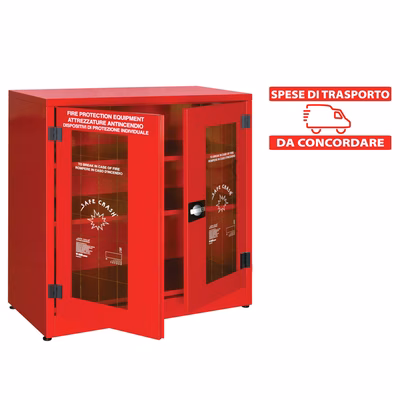 Immagine di Armadio metallico per attrezzature antincendio e DPI 1 anta cieca cm 110h (trasporto escluso)